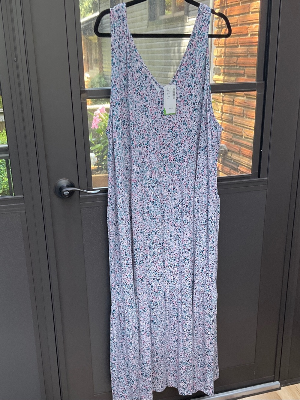 Penningtons Sleeveless Floral V-Neck Maxi Dress in Light Pink and Light Blue NWT